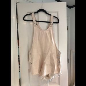 UO off white overall shorts